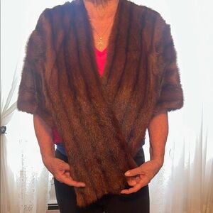 Vintage Mink Authentic Fur Shawl